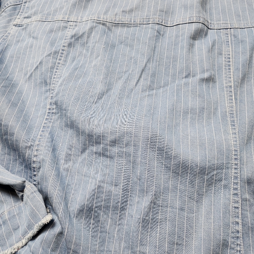 Bylyse Pinstripe Light Denim Jacket Colourful Size XXL - Picture 9 of 12